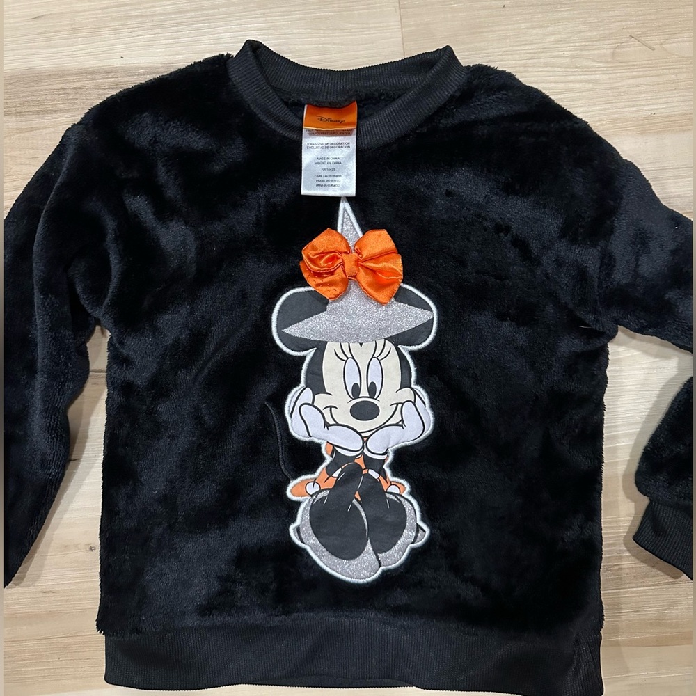 Disney Black and Orange Minnie Mouse Sweatshirt